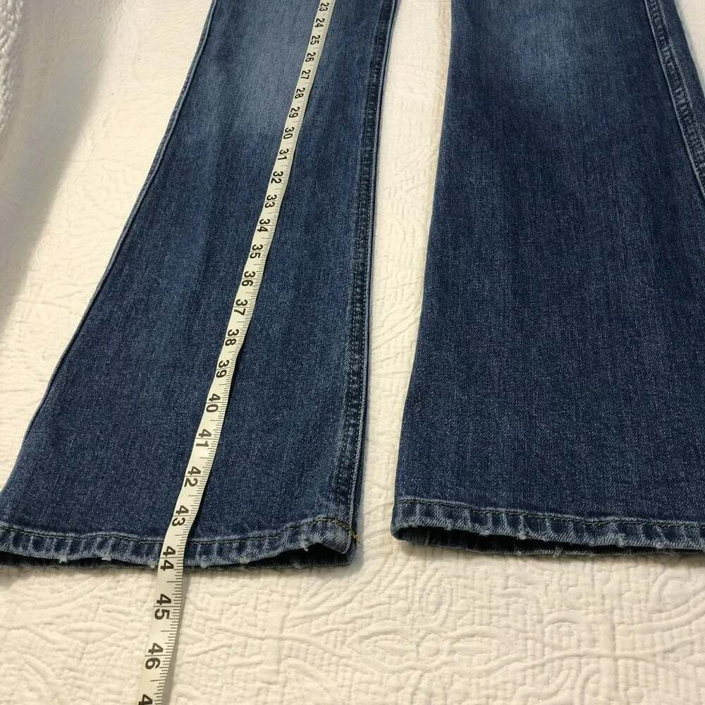 Ética Ethically Made Jeans Flare Blue Size 26 98% Organic Cotton Womens